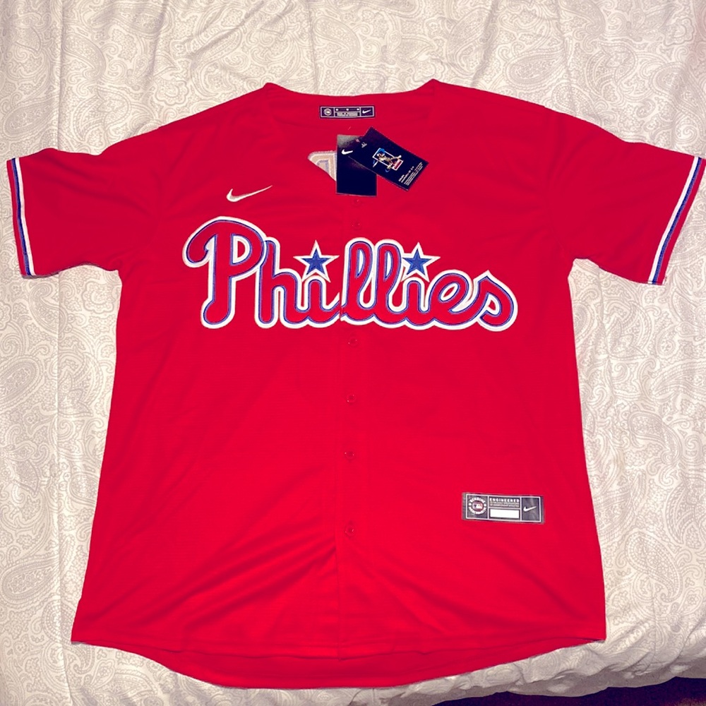 Brand new with tags Medium Nike Bryce Harper Phillies Red Jersey.